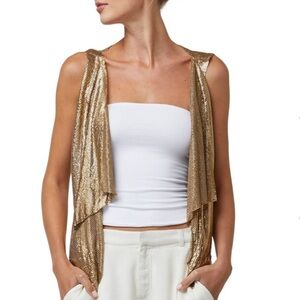 AS by DF- Gold Liquid Metal Chain Vest